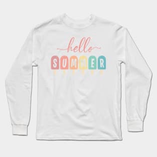 Hello Summer Ice Cream Long Sleeve T-Shirt